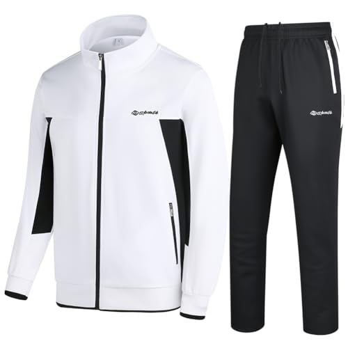 Men's Casual Athletic Tracksuit Long Sleeve Sweatsuit Set Full Zip Running Jacket and Pants 2 Piece Outfits