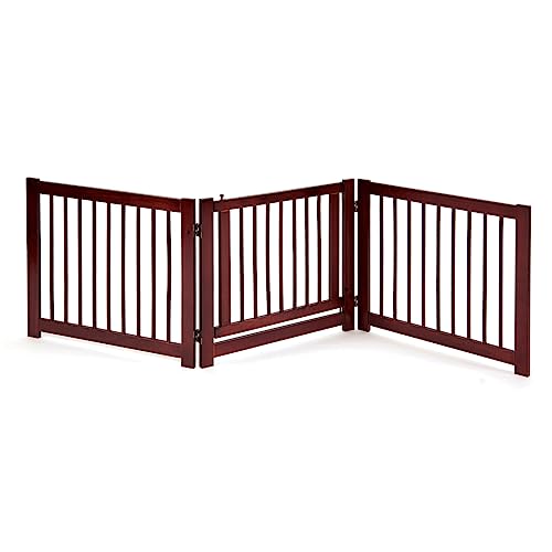 360 Configurable Freestanding Dog Gate with Door for Home