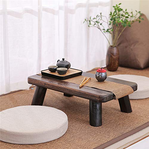 Side Table Modern Small Coffee Table Sofa Table Tea Table, Little Traditional Tea Table Long Paulownia Wood Asia Furniture Low Table for Room,for Home Living Room Reception Room Office (Size : M)