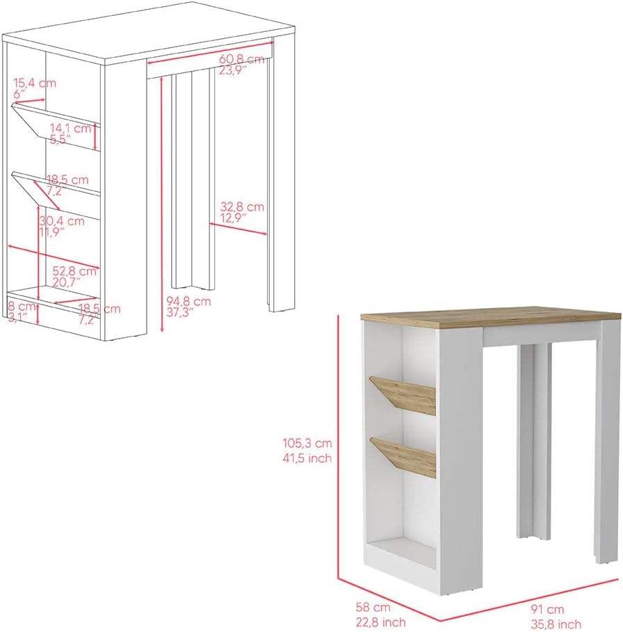 Kitchen Island Gunees, White -White -Kitchen