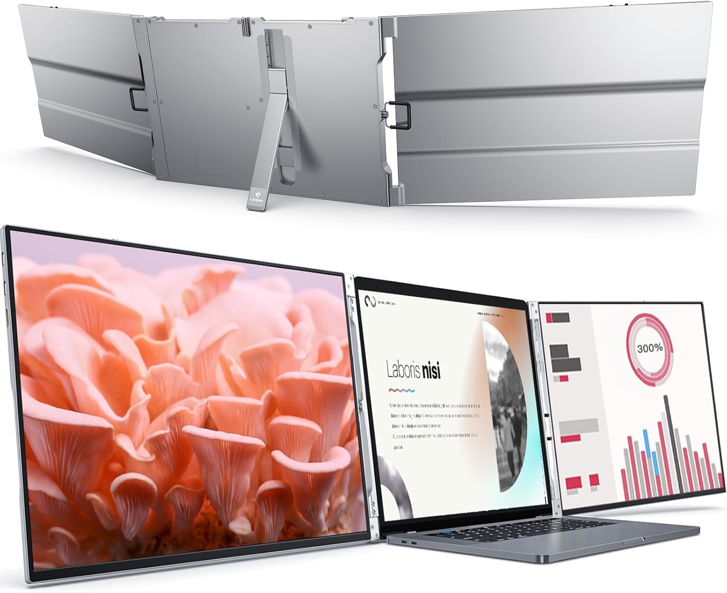 L LIMINK LK14 Portable Triple Monitor for 13-16