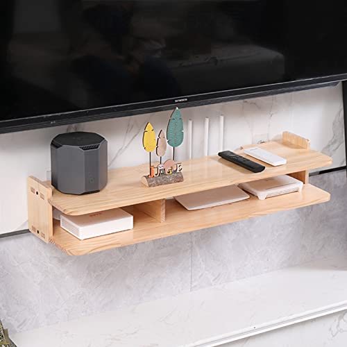 Floating TV Stand Cabinet Wall Mounted Tv Unit Floating Tv Stand,Mini Set-Top Box Router Shelf,Hide The Cable,for Livingroom Bedroom