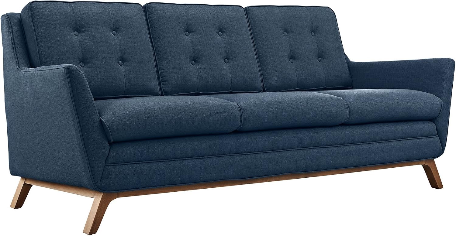 Modern Contemporary Fabric Sofa, Navy, Fabric