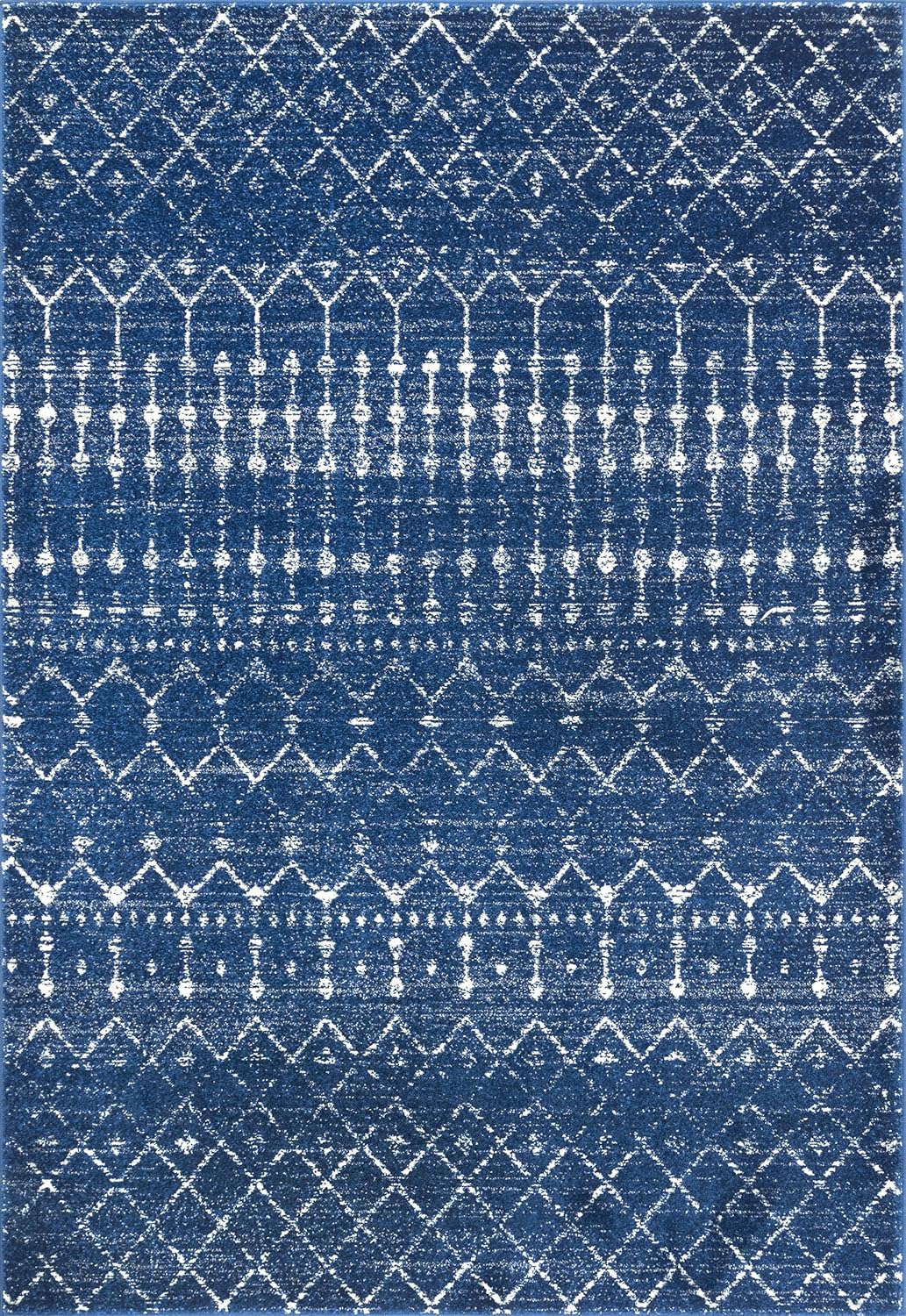nuLOOM Oval 5x8 Moroccan Blythe Area Rug, Blue, Faded Bohemian Design, Stain Resistant, For Bedroom, Dining Room, Living Room, Hallway, Office, Kitchen, Entryway