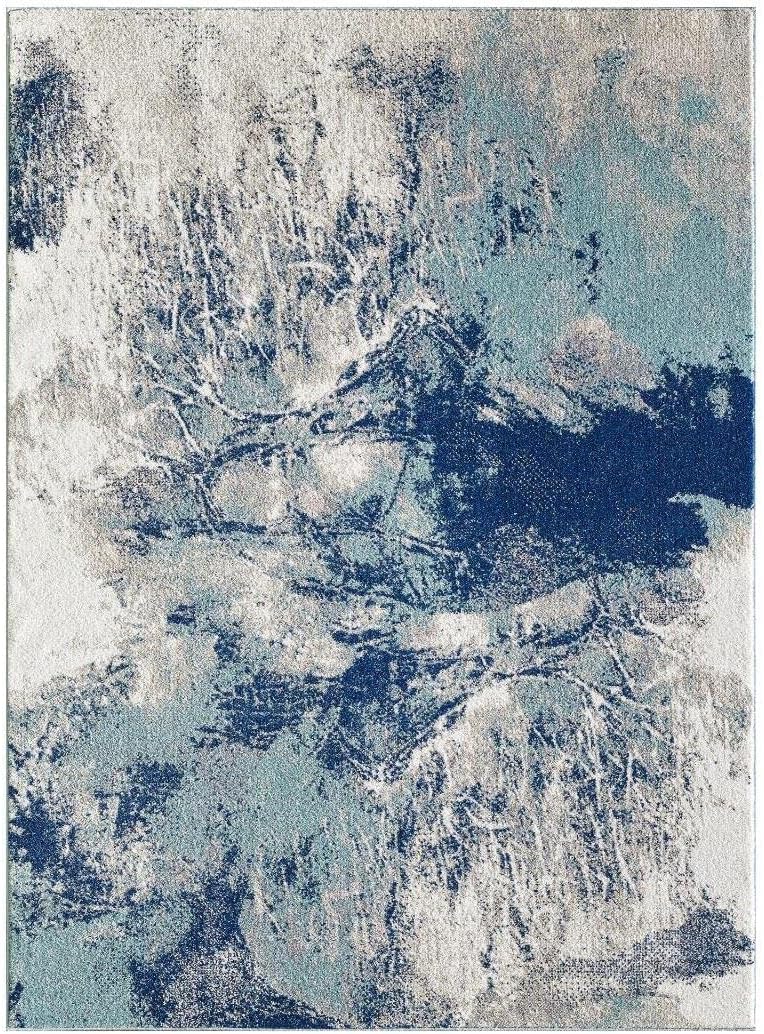 LUXE WEAVERS Abstract Color Splash Modern Blue 8x10 Area Rug