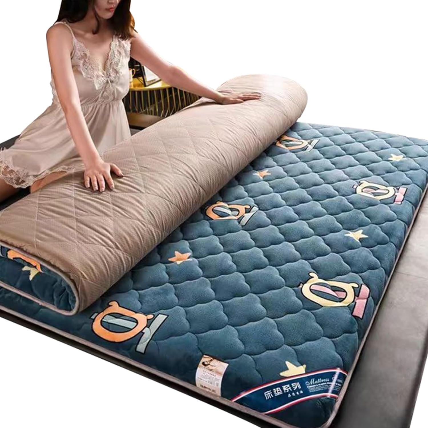 Futon Furniture Traditional,Floor Mattresses Foldable Mattress Roll Up Mattress Tatami Mat Portable Camping Mattress for Twin Full Queen Home Dormitory Car Mattress ( Color : 3 , Size : 90*190c