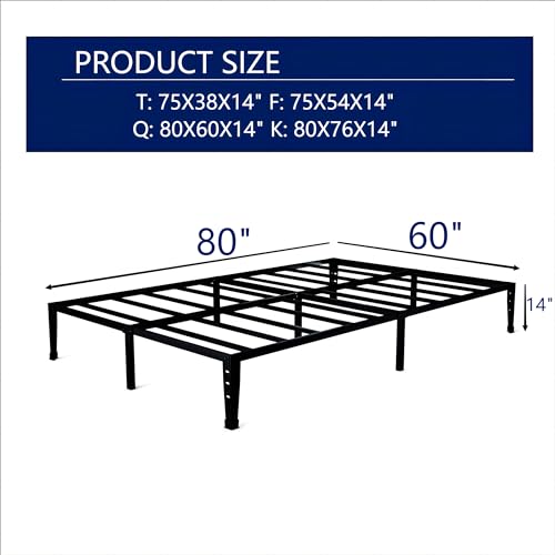 Twin Bed Frame Twin Bed Twin Size Metal Platform Black Bed Frame with Steel Slats Twin Bed Frames Easy Assembly No Box Spring Needed 14In Height