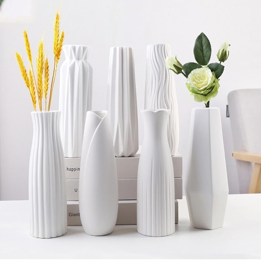 Vase for Living Room Ceramic Vase Furniture Decoration Ornaments White Living Room Dried Flower Arrangement Vase Home Fashion Simple Vase Flower Vases
