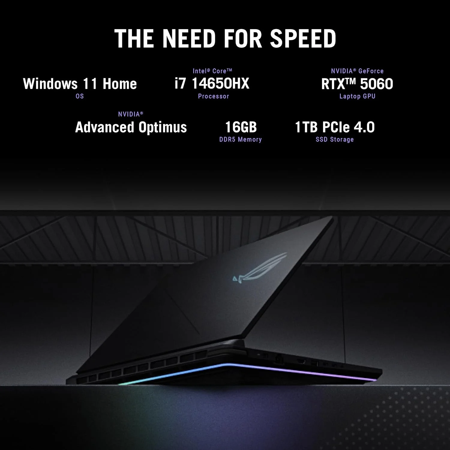 ASUS ROG Strix G16 (2025) Gaming Laptop, 16 FHD+ 16:10 165Hz/3ms Display, NVIDIA® GeForce RTX 5060 Laptop GPU, Intel® Core i7 Processor 14650HX, 16GB DDR5, 1TB Gen 4 SSD, Wi-Fi 7, Windows 11 Home