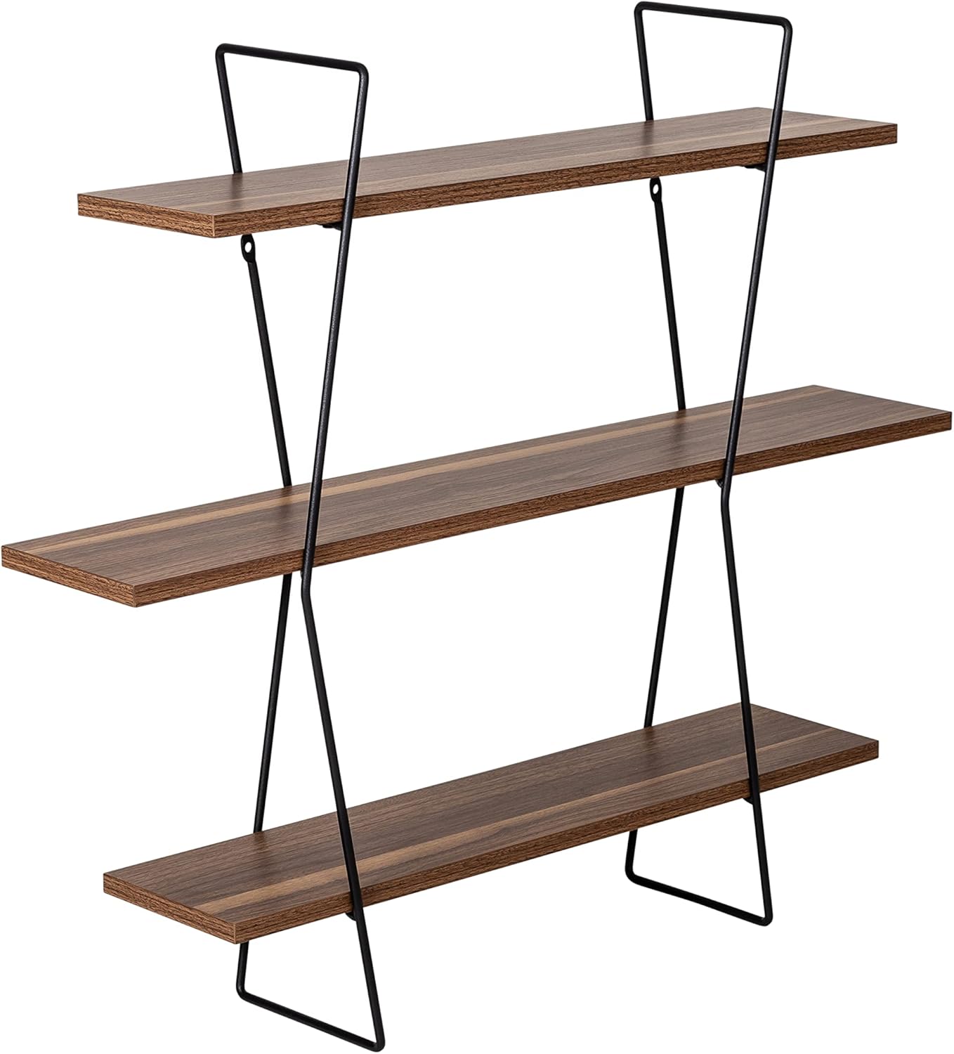 Honey-Can-Do Floating Shelves for Wall, Geometric Style Decor Shelf for Bathroom Bedroom Living Room Kitchen Office, Rustic