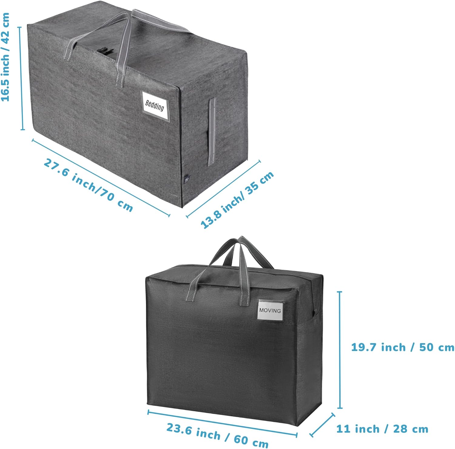 VENO 10 Pack Heavy-Duty Moving Bags (4 with Sturdy Side Handles, 6 with Sturdy Cross-stitched Handles)