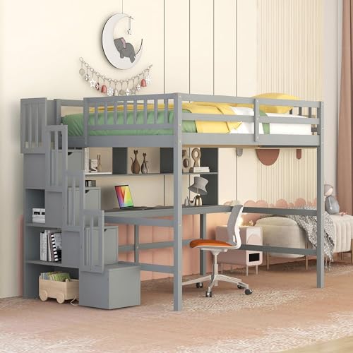 Twin Over Full Bunk Bed with Storage Drawers, Wood Bunkbed Convertible into Two Bedframe, for Kids Teens Adults Bedroom, Espresso