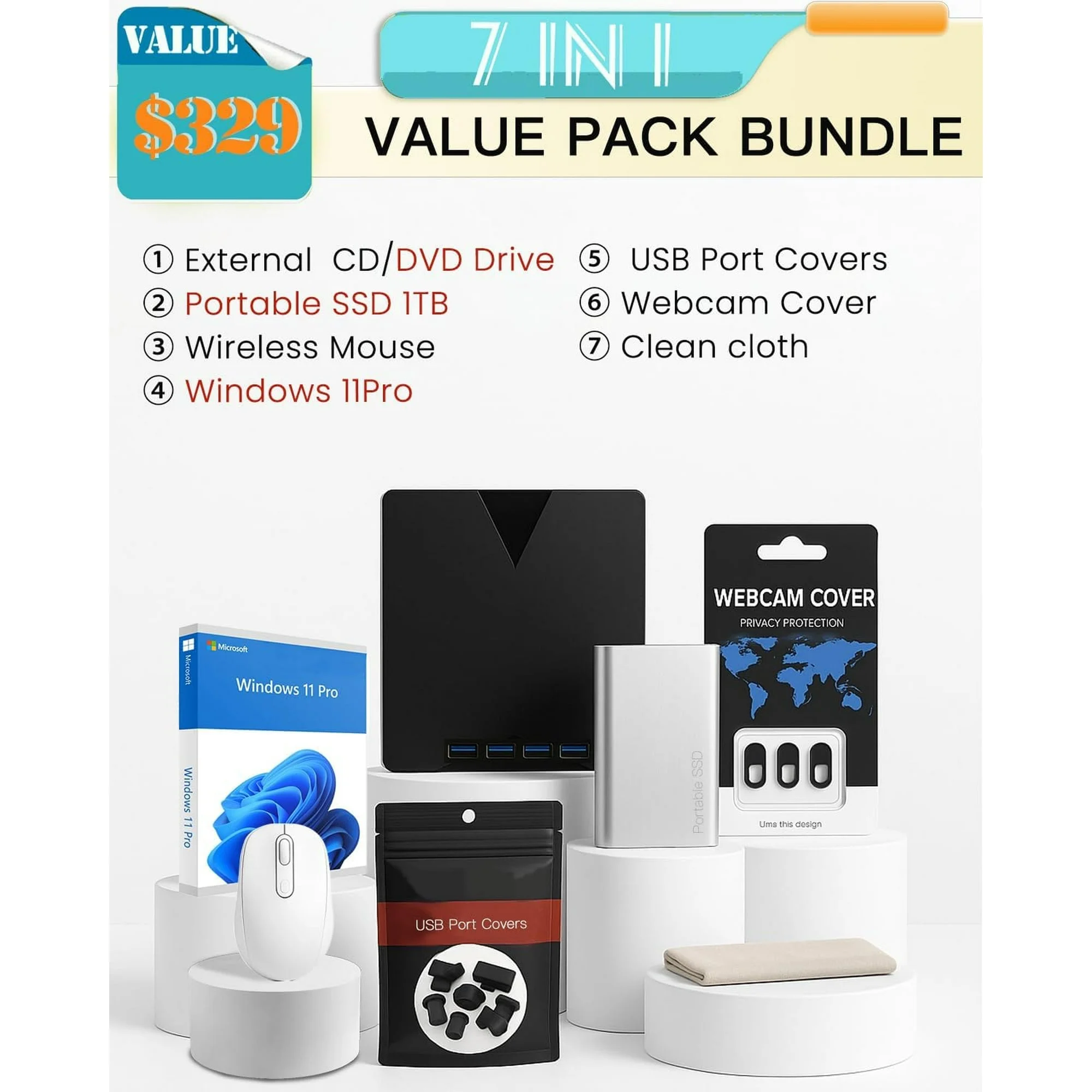 HP 17.3 inch Touchscreen Business Laptop, AMD Ryzen 5 7430U, 17" HD+ Touch Screen, 64GB RAM, 2TB SSD, Wi-Fi 6, Copilot, Windows 11 Pro