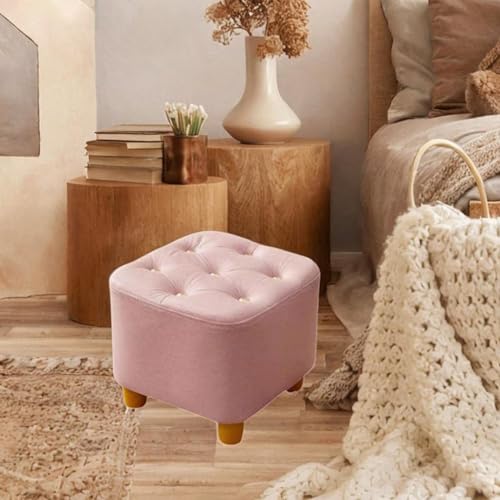 Cozy Square Footstool Ottoman for Home Relaxation, Brown