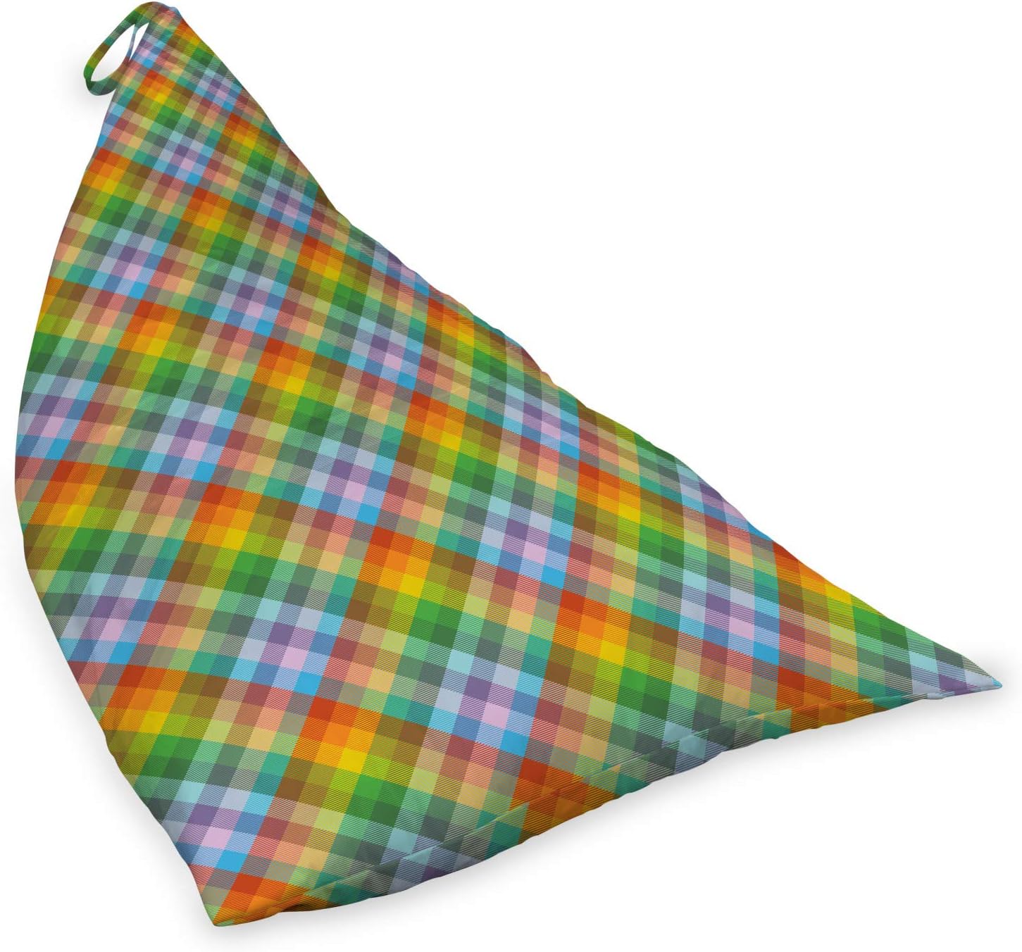 Ambesonne Plaid Lounger Chair Bag, Colorful Summery Classical British Fashion Motifs Abstract Geometric Illustration, High Capacity Storage with Handle Container, Lounger Size, Multicolor