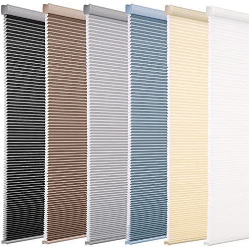 Changshade Size Custom Cellular Shades,Corded Blackout Cellular Window Blinds Shade with The Diameter of 1 Inch Honeycombs for Office,Living Room,Bedroom,Thermal Insulated, White