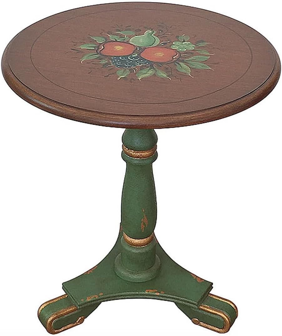 Wooden Round Coffee Table Solid Natural Wood Round Table,Sofa Side Table,Living Room Corner Table,Nightstand,Vintage Bedside Table,Side Table for Bedroom Living Room(B)