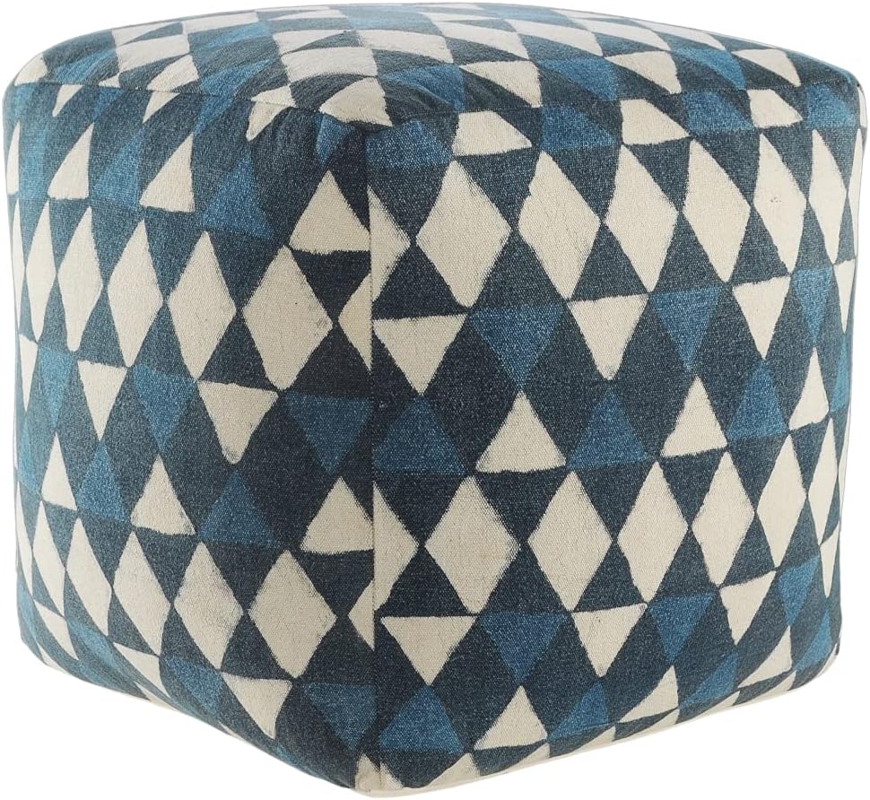LR Home Modern Diamond and Triangle Geometric Pouf, 20