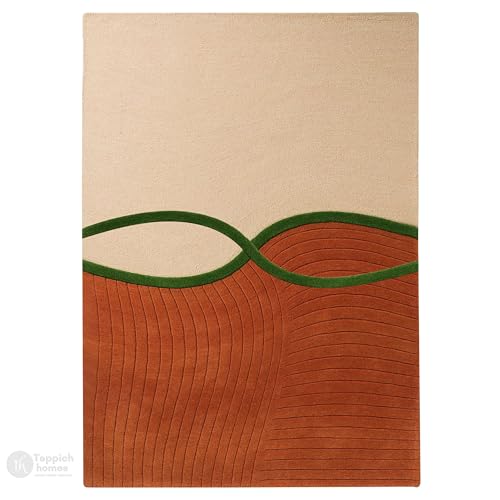 10x10 Handmade Premium Cambridge Striped Wool Area Rug | Natural Multicolor Carpet Rug | Hand Tufted 11x13, 9x12, 12x18, 10x13 Contemporary Rugs | Geometric Floor Living Bed Room Rug