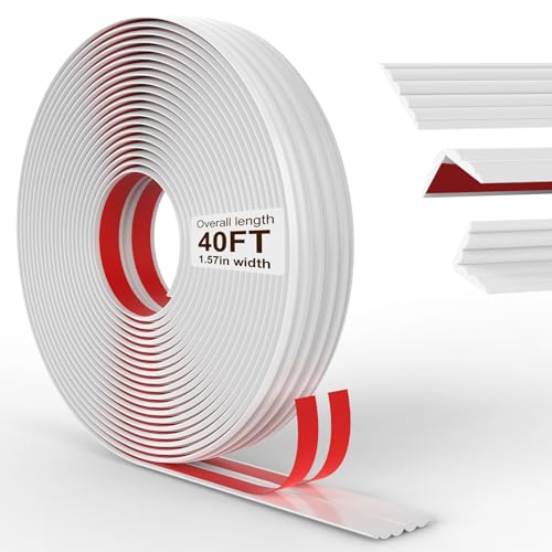 Molding Trim Corner Protector 40Ft Self Adhesive Peel and Stick Strip Decorative Flexible Trim for Wall Door Floor Ceiling Countertop Edge