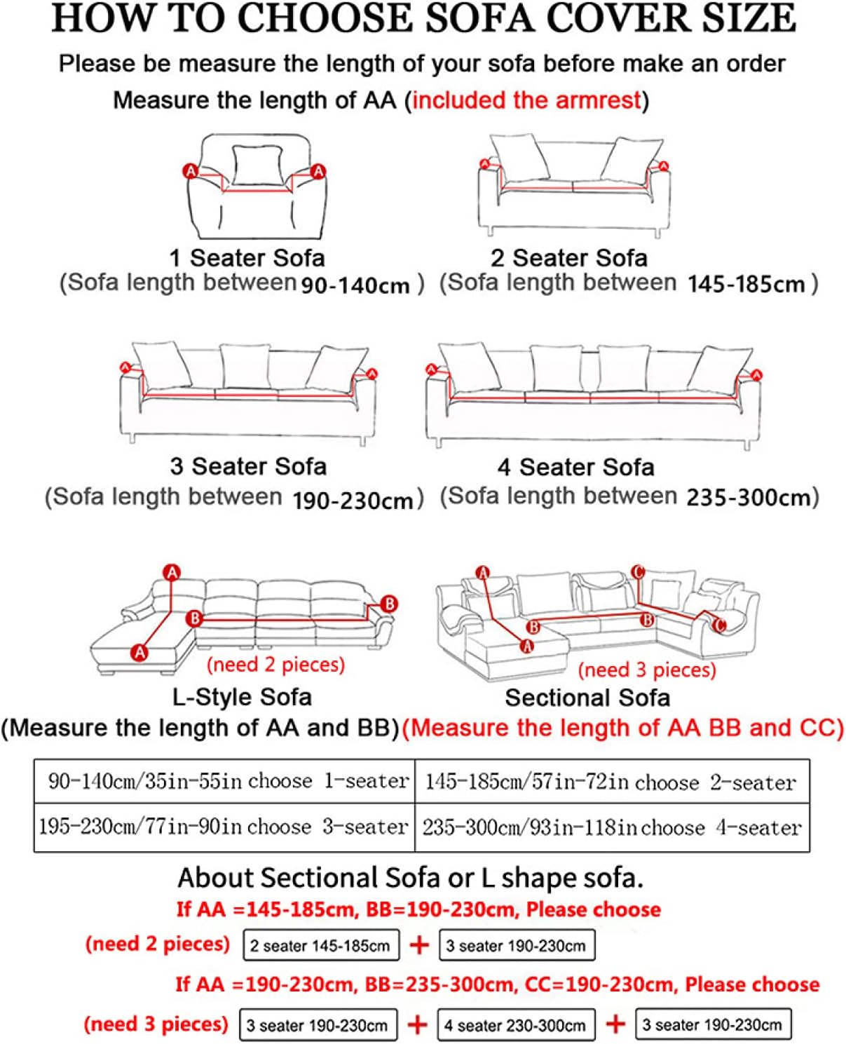 Fashion Home Stretch Slipcover Striped Patterns Sectional Elastic Sofa Cover for Living Room Sectional Couch Furniture Cover 1/2/3/4 Seater