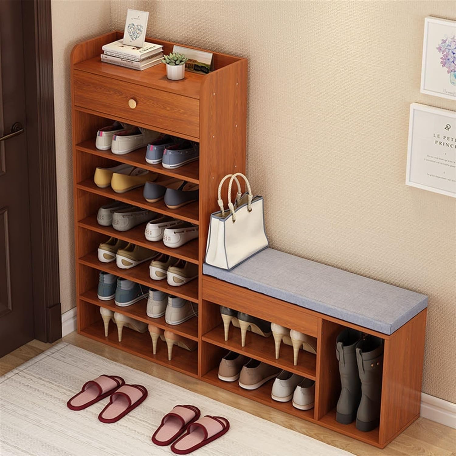 Shoe Rack Shoe Cabinet Home Entrance Large Capacity Storage Rack Upper Shoe Rack Multifunctional Shoe Rack Save Space Shoe Organizer Shoe Holder