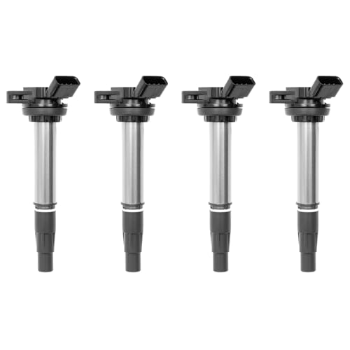 Ignition Coil & Spark Plugs Set of 4 Compatible with Toyota Prius Corolla Matrix Lexus CT200h Pontiac Vibe Scion xD 1.8L L4 Replaces# UF-596, UF-619, 90919-02252, 90919-02258