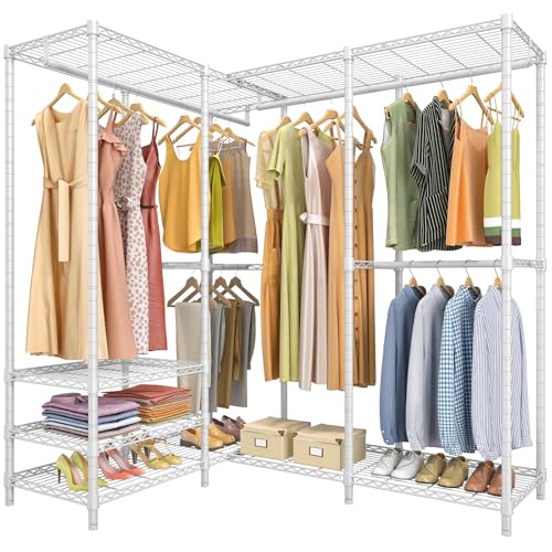 VIPEK L40 Garment Rack L Shaped Clothes Rack Freestanding Closet for Corner, Sturdy Metal Clothing Rack Portable Wardrobe Closet Rack for Hanging Clothes, 53.75