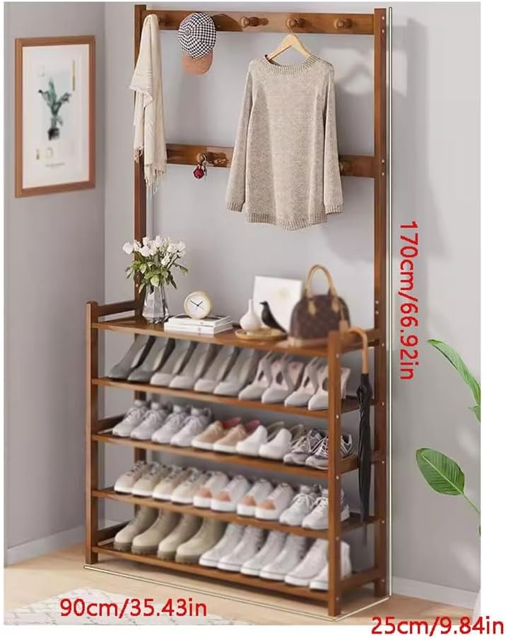 Shoe Cabinet Shoe Rack, Coat Rack, Integrated Hanging Clothes Storage, Home Entrance, Dormitory Space-saving Shoe Cabinet, Small Shoe Organizer