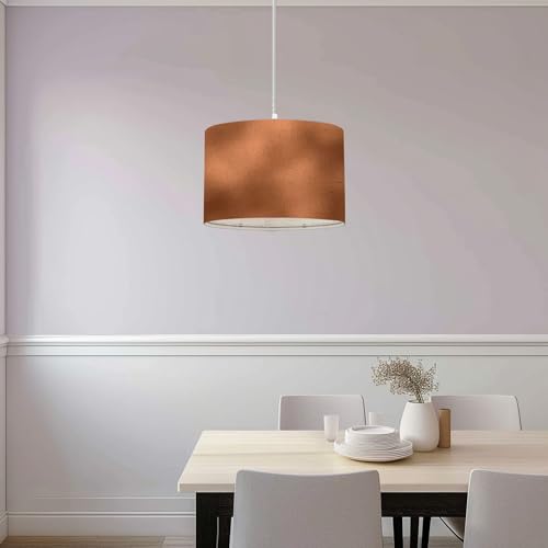 Plug in Pendant Light trendy for website presentation Brown gold modern bright waves art Hanging Light, Linen Pendant Light Boho Hanging Lights for Bedroom Kitchen, Vintage Hanging Light Fixtures