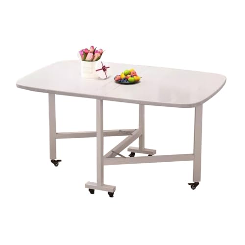 Multifunctional Folding Dining Table, Small Spaces Kitchens Table with Wheels - Extendable Butterfly, Easiest to Assemble Sewing Table(Brown,100x60x75cm)