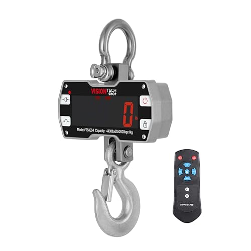 Digital Crane Scale, VTS-ES4 2200lb/1000kg Heavy Duty Compact Hanging Industrial Scale with Remote Control, Large LED Display, Smart Accuracy for Farm, Factory, Construction