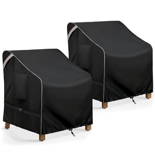 COSFLY Outdoor Furniture Patio Chair Covers Waterproof Clearance, Lounge Deep Seat Cover, Lawn Furnitures Covers Fits up to 36W x 37D x 36H inches(2 Pack)