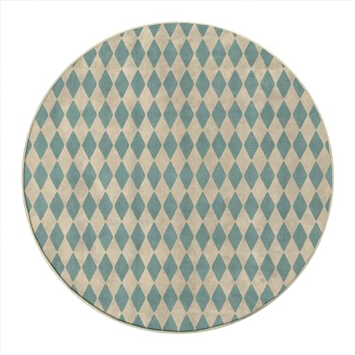 Round Rug 5 FT Roses Decorations Collection Office Chair Mat Cream Orange Thick Home/Office Floor Protector Anti-Slip,Low Pile Desk Rug for Rolling Chair