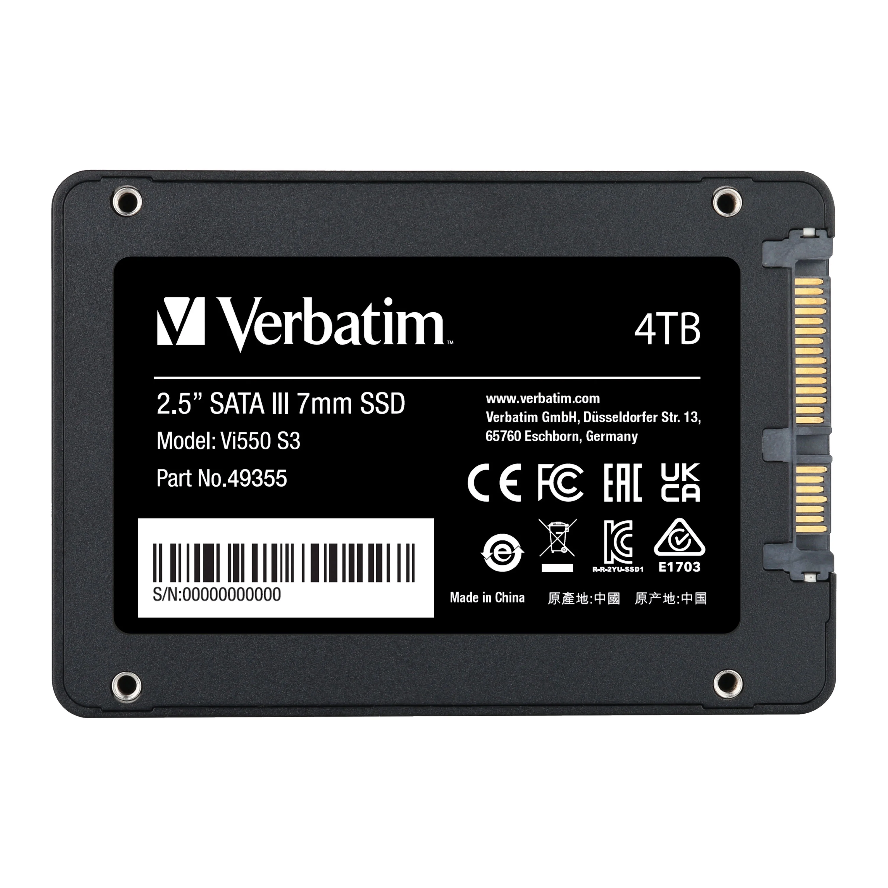 Verbatim 4TB Vi550 SATA III 2.5” Internal SSD