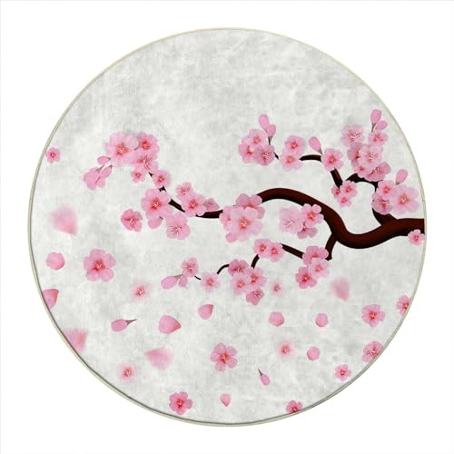 Round Rug 44 in Fashion Office Chair Mat Boho Thick Floor Mats for Low Office Chair Mat for Low and Medium Pile Carpet