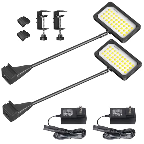 HitLights Trade Show Lights 2Pcs COB LED Display Lights 14V 20W Tradeshow LED Lights Trade show Booth Exhibit Store Lighting Art Display Lights Include Clamps, Mounting Brackets, Power Supply Cables