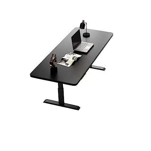 Work Desk Modern Smart Electric Lift with Drawers and Dual Motors for Home Computer Desk Office Desk Office Boss Computer Desk Computer Desk(A-Black,120cm)