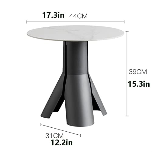 End Table Round Side Table Metal Frame Support Home Living Room Sofa Small End Table Bedroom Bedside Table Office Decoration Narrow Coffee Table Sofa Table/Side Table Decoration