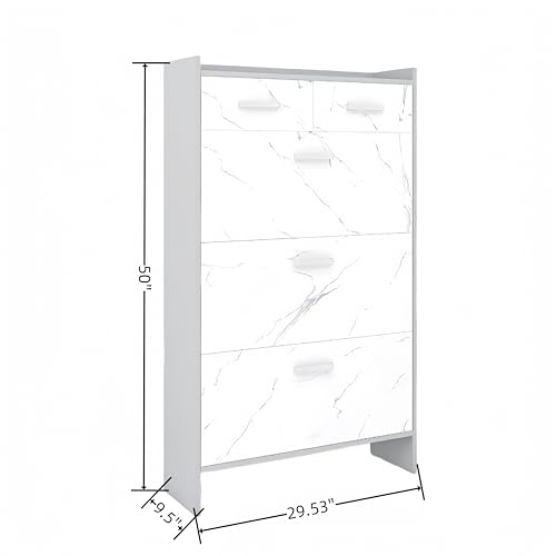 LED Shoe Cabinet, Wooden Stackable Storage Cabinet with Sliding Glass Door, Shoe Organizer Storage Cabinet with RGB Led Light for Up To 6 Pairs of Shoes, Shoe Storage Bin For Display Sneakers