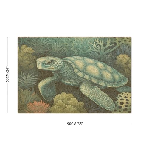 Nautical Beach Ocean Theme Underwater Turtle Indoor Doormat Coir Fiber Outdoor Door Mats for Outside Entry Under The Sea Blue Coastal Doormat Couple Gifts Farmhouse Entry Garage Home Décor 16x24in