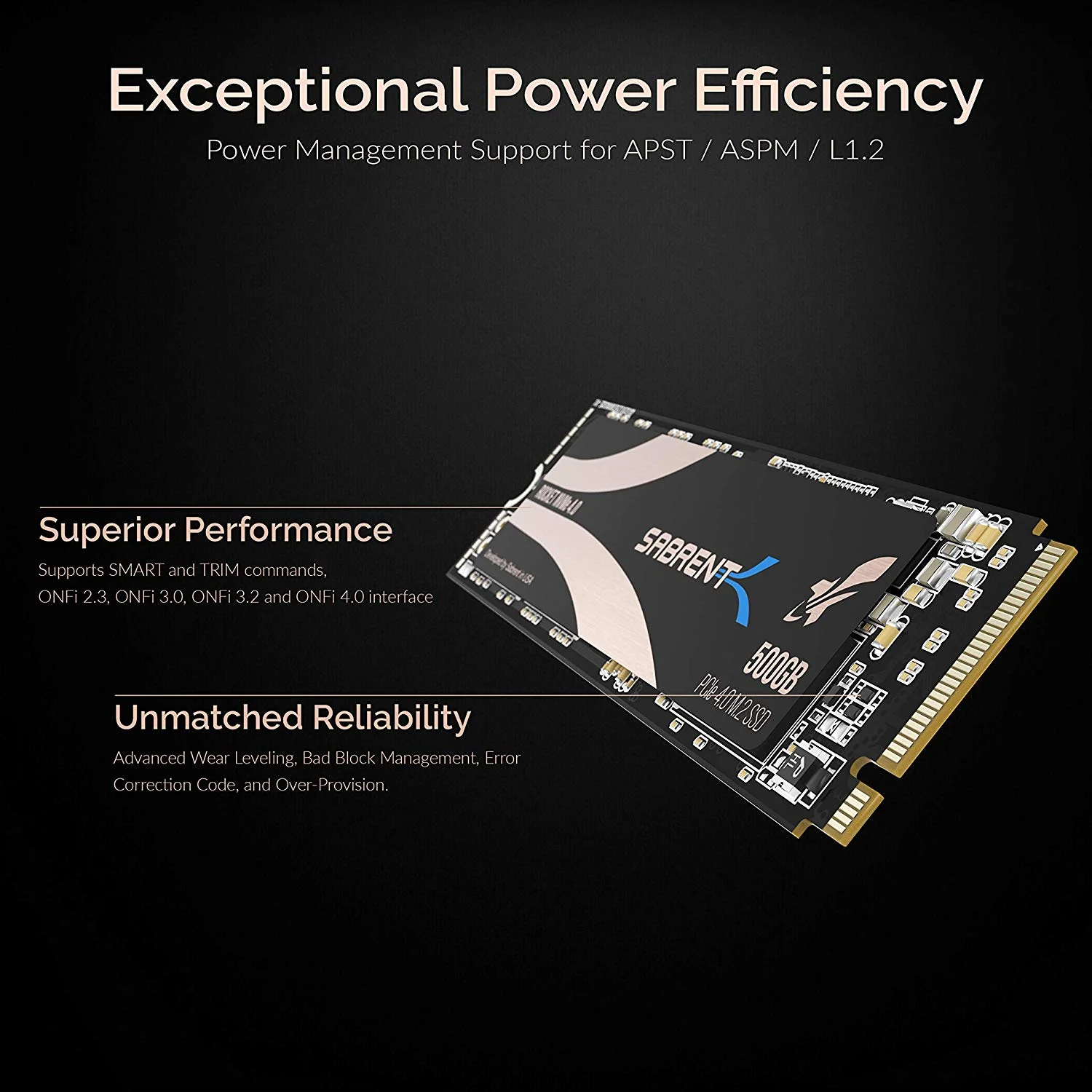 SABRENT 500GB Rocket NVMe PCIe 4.0 SSD, M.2 2280 Internal Solid State Drive
