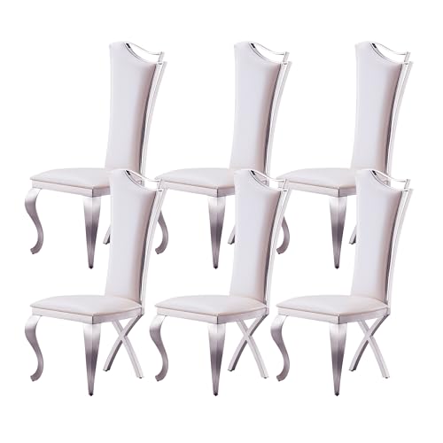 Henf Modern Dining Chairs Set of 2, Velvet Upholstered Dining Chair Contemporary Armless Kitchen Chairs Side Chair with Silver Stainless Steel Legs for Dining Room, Living Room (Blue)