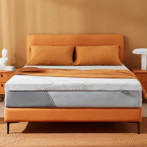 Queen Mattress 11 Inch, Upgrade Cooling Gel Memory Foam Mattress in a Box, Sturdy Memory Foam Mattress, Base Foam with Removable Cover, Medium Firm Fiberglass-Free, Grey