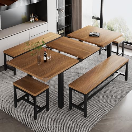 iPormis 7-Piece Dining Table & Chairs Set for 4-6, 63