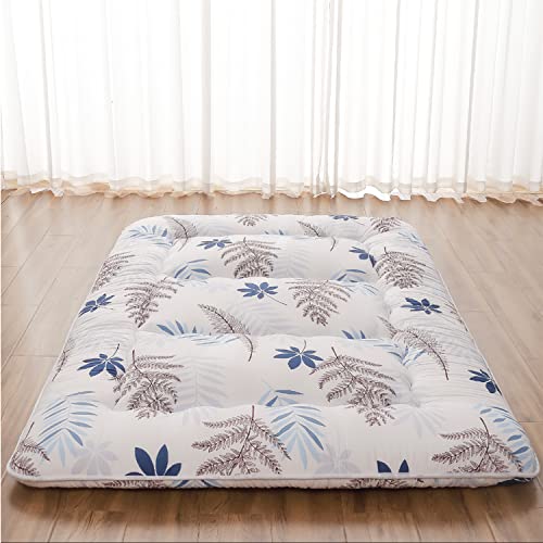 Japanese Floor Mattress, Futon Mattress with Portable Storage Bag, Roll Up Mattress Thick Tatami Mattress Suitable for Camping, Guest Room, Grey, Queen
