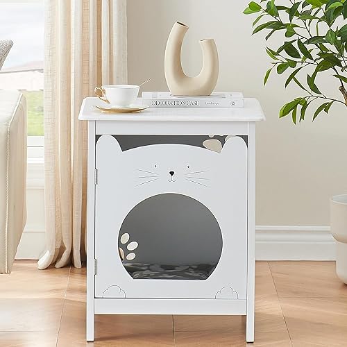 GAOMON Nightstand for Bedroom, Bedside Table Storage Cabinet, Bedside Furniture with Wood Top, End Table Tall Nightstand with Single Door for Living Room, Dorm, Office (B-Grey)