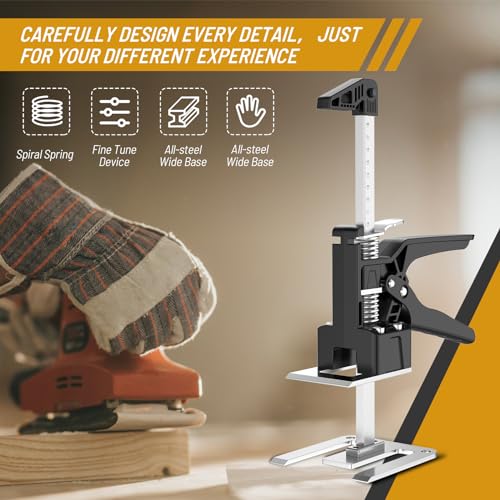 Labor Saving Handle 12 in Lever Arm Lifter Drywall Lift for Wall Tile Locator, Multi-Function Height Adjustment Lifting Device,Door Panel.Cabinet Jack Board Lifter Weight 330lb, Lift Range 6.7in