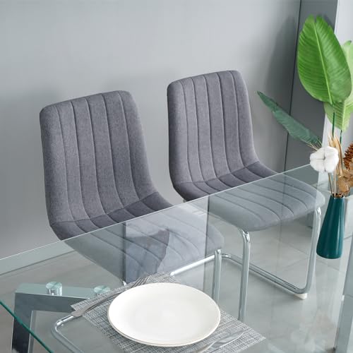 Warmiehomy Modern Luxury Dining Chairs set of 2, Upholstered Home Restaurant Kitchen Table Chairs Small Office Desk Chairs, Accent Chairs with Gold Leg for Living Room Bedroom Vanity, Black