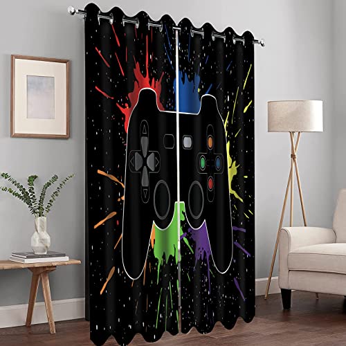 Rustic Wood Barn Door Blackout Curtains Village Wooden Home Decor Vintage Farmhouse Country Plank Decorate for Bedroom Living Room Grommet Window Drapes 2 Panel Set, 42